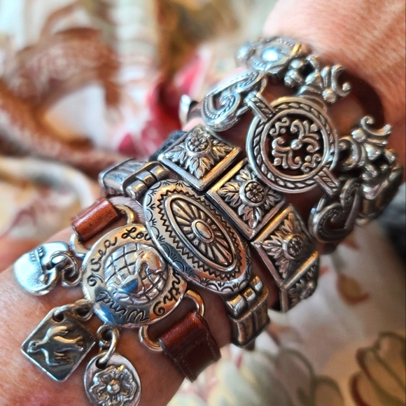 Brighton Vintage 1994 "Braided Conch" Brown Braid Leather w Sunrise Etched Face! - Picture 2 of 14